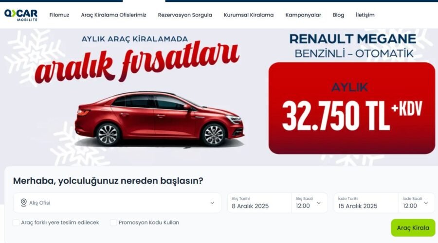 Günlük Araç Kiralama - qcar.com.tr